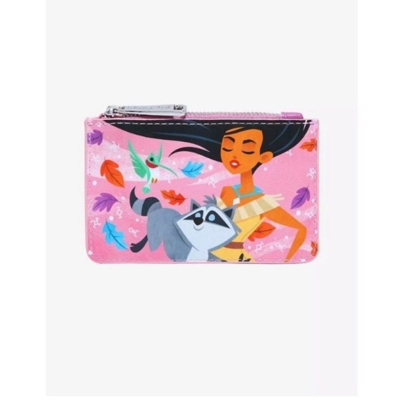 Loungefly Pocahontas Colors of the Wind Pink Cardholder Wallet NWT - Picture 1 of 15